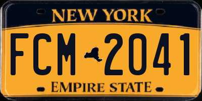 NY license plate FCM2041