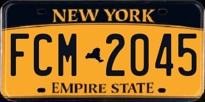 NY license plate FCM2045