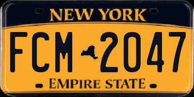 NY license plate FCM2047