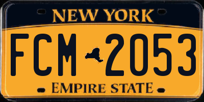NY license plate FCM2053