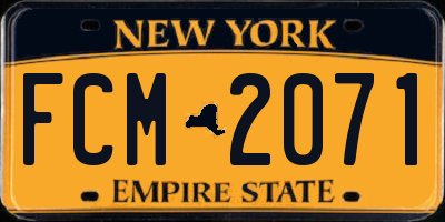 NY license plate FCM2071