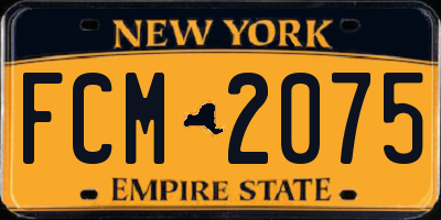 NY license plate FCM2075