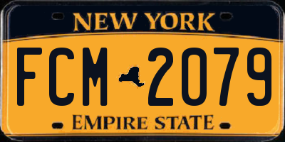 NY license plate FCM2079