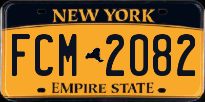 NY license plate FCM2082