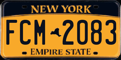 NY license plate FCM2083