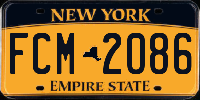 NY license plate FCM2086
