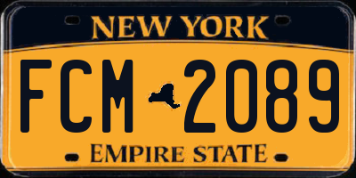 NY license plate FCM2089