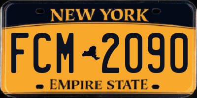 NY license plate FCM2090
