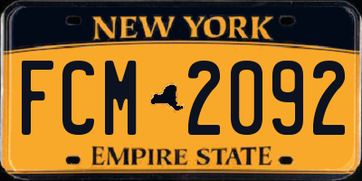 NY license plate FCM2092