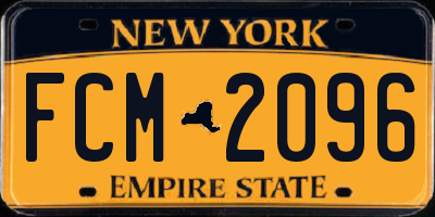 NY license plate FCM2096
