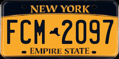 NY license plate FCM2097
