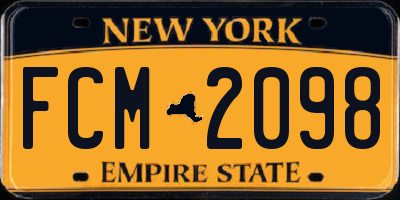 NY license plate FCM2098