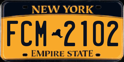 NY license plate FCM2102