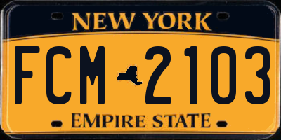 NY license plate FCM2103