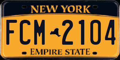 NY license plate FCM2104