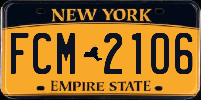 NY license plate FCM2106