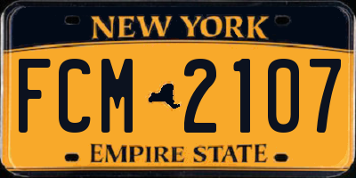 NY license plate FCM2107