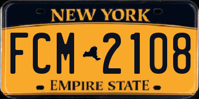 NY license plate FCM2108