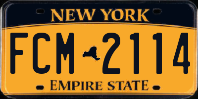 NY license plate FCM2114