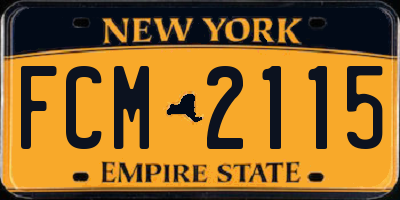 NY license plate FCM2115