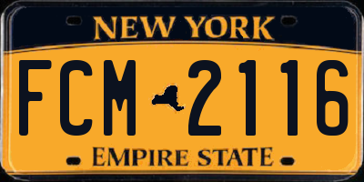 NY license plate FCM2116