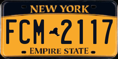 NY license plate FCM2117