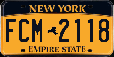 NY license plate FCM2118