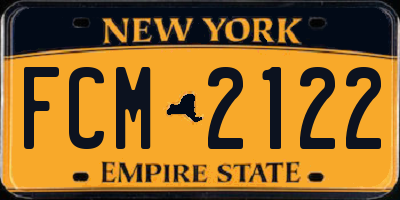 NY license plate FCM2122