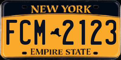 NY license plate FCM2123