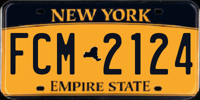NY license plate FCM2124