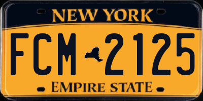 NY license plate FCM2125