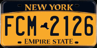 NY license plate FCM2126