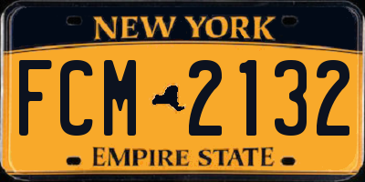 NY license plate FCM2132