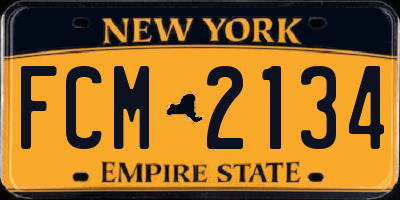 NY license plate FCM2134