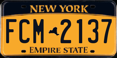 NY license plate FCM2137