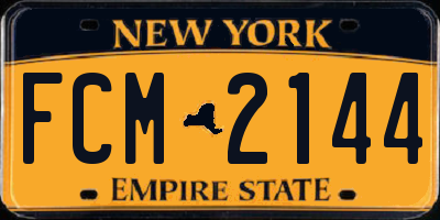 NY license plate FCM2144
