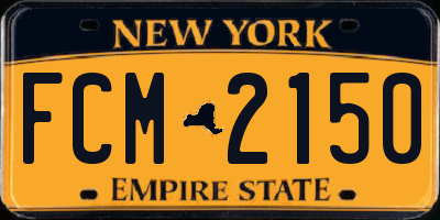 NY license plate FCM2150