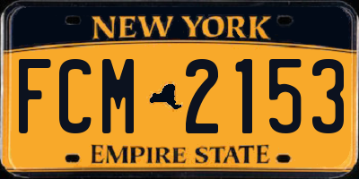 NY license plate FCM2153