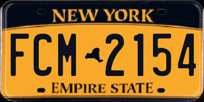 NY license plate FCM2154