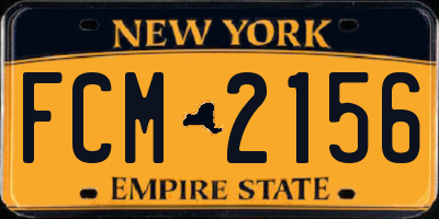 NY license plate FCM2156