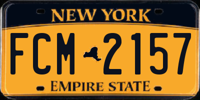 NY license plate FCM2157