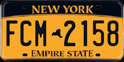 NY license plate FCM2158