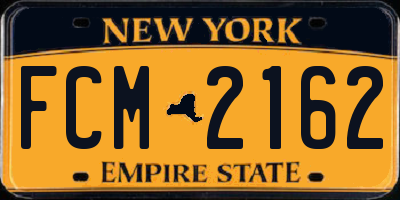 NY license plate FCM2162