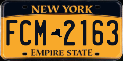 NY license plate FCM2163