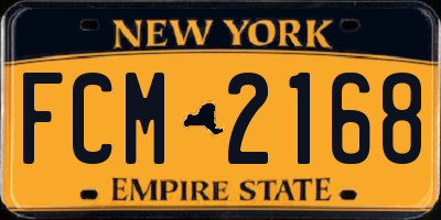 NY license plate FCM2168