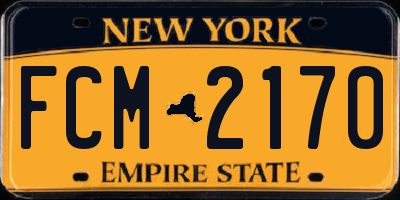 NY license plate FCM2170