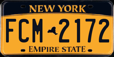 NY license plate FCM2172