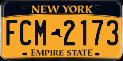 NY license plate FCM2173