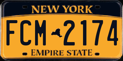 NY license plate FCM2174