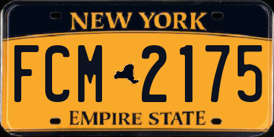 NY license plate FCM2175